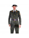 Disfraz de antiguo guardia civil de color verde para jóvenes y adultos para carnaval, halloween, celebraciones, talla S.