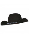 Clásico sombrero de vaquero de plástico y tela color negro para jóvenes y adultos para carnaval, halloween y celebraciones. Tama