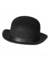 Sombrero de bombín clásico de plástico y tela color negro para jóvenes y adultos para carnaval, halloween y celebraciones. Tamañ