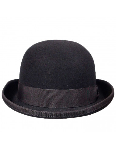 Sombrero de bombín clásico de plástico y tela color negro para jóvenes y adultos para carnaval, halloween y celebraciones. Tamañ