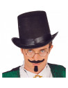 Clásico sombrero chistera alta de fieltro color negro para jóvenes y adultos para carnaval, halloween y celebraciones. Tamaño 18