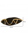 Clásico sombrero de almirante de fieltro color negro con relieve dorado para jóvenes y adultos. Complemento para carnaval, hallo