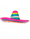 Tradineur - Clásico sombrero mexicano multicolor para jóvenes y adultos. Carnaval, halloween y celebraciones. Tamaño: 50 x 20 cm