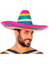 Tradineur - Clásico sombrero mexicano multicolor para jóvenes y adultos. Carnaval, halloween y celebraciones. Tamaño: 50 x 20 cm