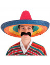 Tradineur - Clásico sombrero mexicano multicolor para jóvenes y adultos. Carnaval, halloween y celebraciones. Tamaño: 50 x 20 cm