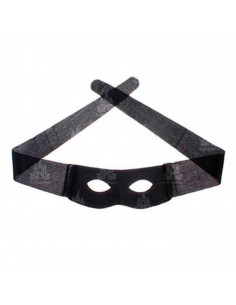 Clásico antifaz de tela color negro para jóvenes y adultos para carnaval, halloween y celebraciones. Tamaño 7 x 18 cm