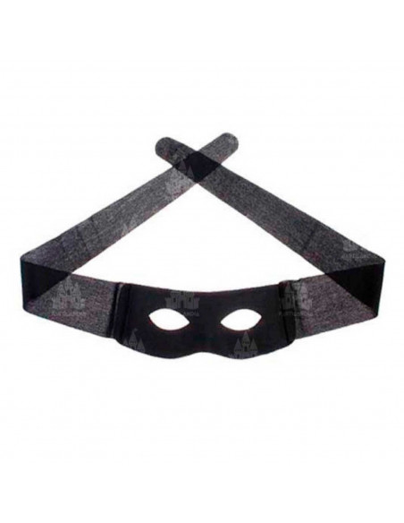 Clásico antifaz de tela color negro para jóvenes y adultos para carnaval, halloween y celebraciones. Tamaño 7 x 18 cm