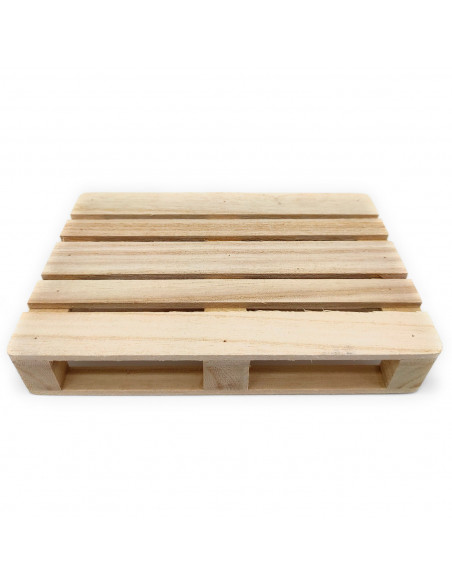 Tradineur - Pack de 6 bandejas de madera estilo palet multiusos 17,6 x 11,3 x 3 cm. Posavasos, tabla, plato ideal para servir ta