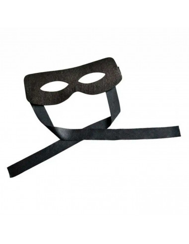 Clásico antifaz de tela color negro para jóvenes y adultos para carnaval, halloween y celebraciones. Tamaño 7 x 18 cm