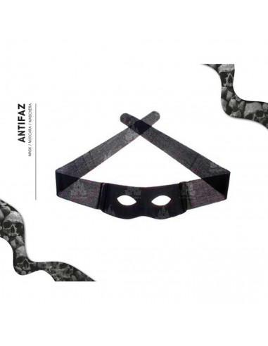 Clásico antifaz de tela color negro para jóvenes y adultos para carnaval, halloween y celebraciones. Tamaño 7 x 18 cm