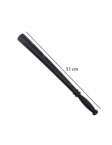 Magnífica porra de policía color negro, ideal para complementar disfraces en carnaval, halloween y celebraciones. Tamaño: 50 x 4