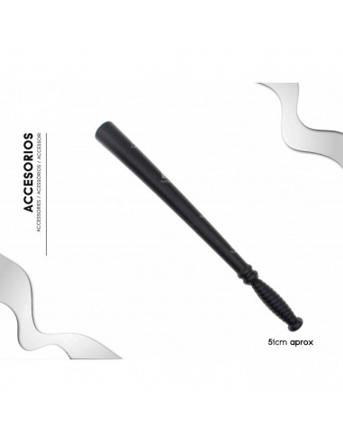 Magnífica porra de policía color negro, ideal para complementar disfraces en carnaval, halloween y celebraciones. Tamaño: 50 x 4
