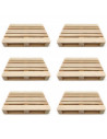 Tradineur - Pack de 6 bandejas de madera estilo palet multiusos 17,6 x 11,3 x 3 cm. Posavasos, tabla, plato ideal para servir ta