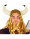 Casco de vikingo color bronce, ideal para complementar disfraces en carnaval, halloween y celebraciones. Tamaño: 22 x 38 x 22 cm