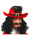 Tradineur - Sombrero de mosquetero de fieltro con banda y hebilla dorada para jóvenes y adultos. Complemento para carnaval, hall