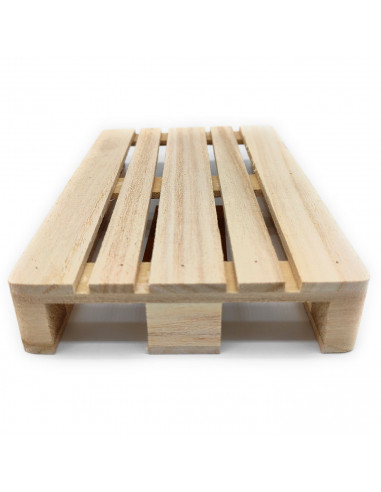 Tradineur - Pack de 6 bandejas de madera estilo palet multiusos 17,6 x 11,3 x 3 cm. Posavasos, tabla, plato ideal para servir ta