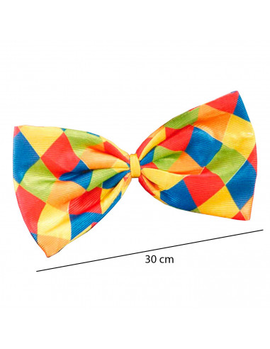 Pajarita de payaso de múltiples colores para jóvenes y adultos para complementar disfraces en carnavales, halloween y celebracio
