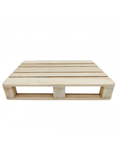 Tradineur - Pack de 6 bandejas de madera estilo palet multiusos 17,6 x 11,3 x 3 cm. Posavasos, tabla, plato ideal para servir ta