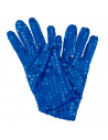 Guantes cortos 100% poliéster con lentejuelas, complementos de disfraz, carnaval, halloween, cosplay, fiestas, cumpleaños (Azul,