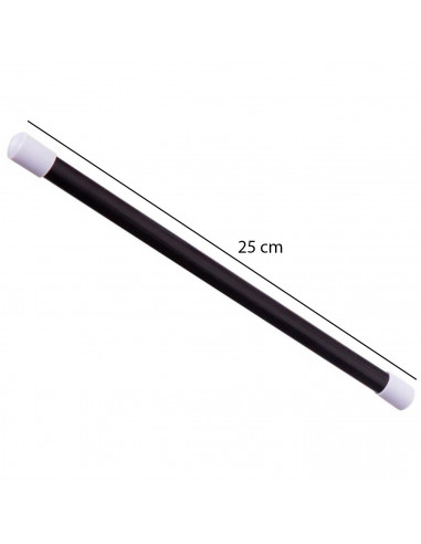 Clásica varita de mago de color negra con bordes blancos para niños, para combinar con disfraces para jugar. Tamaño: 25 x 1 x 1