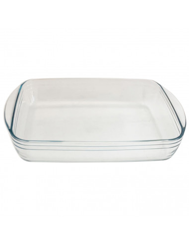 Tradineur - Fuente para horno rectangular - Fabricado en Vidrio - Apto para horno, microondas, congelador y lavavajillas - 4,5 L