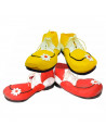 Clásicos zapatos de payaso de látex de color aleatorio para jóvenes y adultos, complemento para carnaval, halloween y celebracio
