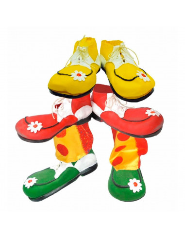 Clásicos zapatos de payaso de látex de color aleatorio para jóvenes y adultos, complemento para carnaval, halloween y celebracio
