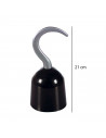 Tradineur - Garfio pirata de plástico color negro para jóvenes y adultos, complemento para carnaval, halloween y celebraciones.