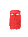 Antifaz de flecos de color rojo para jóvenes y adultos, complemento para carnaval, halloween y celebraciones. Tamaño: 10 x 20 x