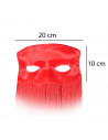 Antifaz de flecos de color rojo para jóvenes y adultos, complemento para carnaval, halloween y celebraciones. Tamaño: 10 x 20 x