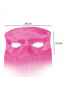 Antifaz flecos de color rosa para jóvenes y adultos, complemento para carnaval, halloween y celebraciones. Tamaño: 10 x 20 x 3 c