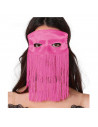 Antifaz flecos de color rosa para jóvenes y adultos, complemento para carnaval, halloween y celebraciones. Tamaño: 10 x 20 x 3 c