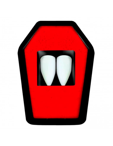 Colmillos de vampiro con adhesivo para jóvenes y adultos, complemento para carnaval, halloween y celebraciones. Tamaño: 6 x 4 x