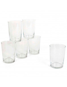 Tradineur - Juego de 12 vasos, 50 cl "Bodega", pack vasos de cristal templado, resistente, ligero, aptos para lavavajillas, 12 x