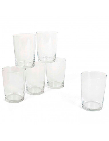 Tradineur - Juego de 12 vasos, 50 cl "Bodega", pack vasos de cristal templado, resistente, ligero, aptos para lavavajillas, 12 x