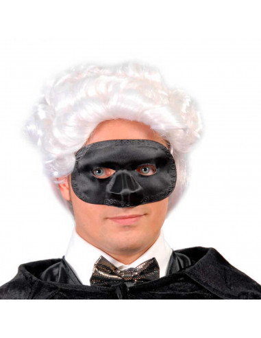 Antifaz de flecos de color negro para jóvenes y adultos, complemento para carnaval, halloween y celebraciones. Tamaño: 10 x 17 x
