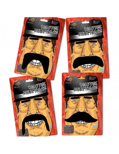 Bigote adhesivo de color negro de modelos aleatorios para jóvenes y adultos, complemento para carnaval, halloween y celebracione