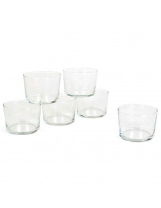 Tradineur - Juego de 12 vasos, 23 cl "Bodega". Pack de 12 vasos de cristal templado, resistente, ligero, aptos para lavavajillas