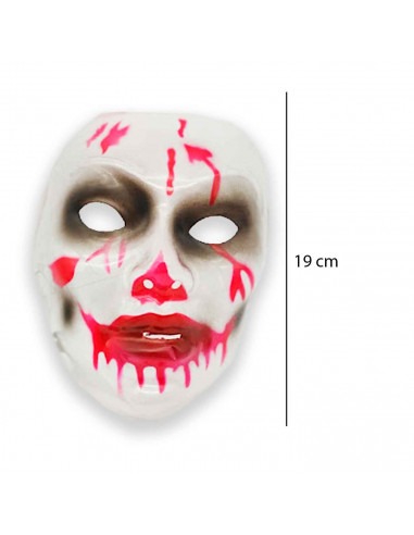 Máscara sangrienta transparente para adulto, accesorio para disfraces de carnaval, Halloween, cosplay, fiestas, 19 x 15 x 10 cm
