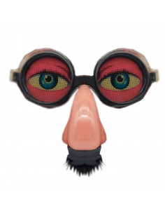Gafas con nariz y mostacho color piel para carnaval, halloween y celebraciones, tamaño 11 x 14 x 5 cm