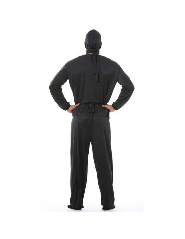 Disfraz de ninja de color negro para jóvenes y adultos para carnaval, halloween, celebraciones, Talla única