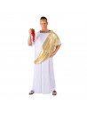 Disfraz de César con toga de color blanco y dorado para jóvenes y adultos para carnaval, halloween, celebraciones, Talla única
