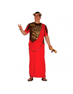 Disfraz de senador romano de color marrón oscuro y rojo para jóvenes y adultos para carnaval, halloween, celebraciones, Talla ún