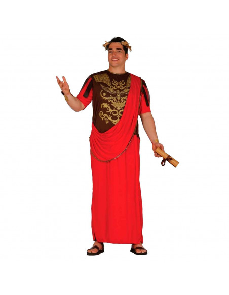 Disfraz de senador romano de color marrón oscuro y rojo para jóvenes y adultos para carnaval, halloween, celebraciones, Talla ún Disfraz de senador romano de color marrón oscuro y rojo para jóvenes y adultos para carnaval, halloween, celebraciones, Talla ún