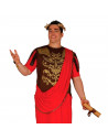 Disfraz de senador romano de color marrón oscuro y rojo para jóvenes y adultos para carnaval, halloween, celebraciones, Talla ún