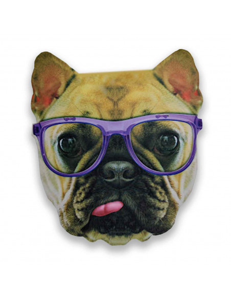 Careta de bulldog con gafas, foam, para niños para combinar con disfraces para carnaval, halloween y celebraciones. Tamaño: 38 x Careta de bulldog con gafas, foam, para niños para combinar con disfraces para carnaval, halloween y celebraciones. Tamaño: 38 x