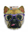 Careta de bulldog con gafas, foam, para niños para combinar con disfraces para carnaval, halloween y celebraciones. Tamaño: 38 x