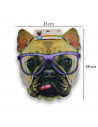 Careta de bulldog con gafas, foam, para niños para combinar con disfraces para carnaval, halloween y celebraciones. Tamaño: 38 x