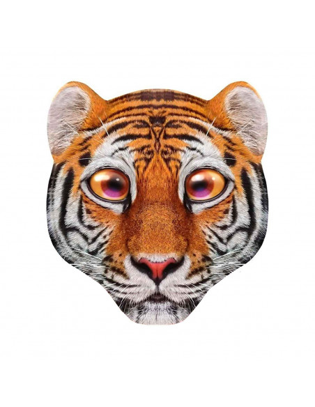 Careta de bebé tigre para niños para combinar con disfraces para carnaval, halloween y celebraciones. Tamaño: 37 x 33 x 3 cm Careta de bebé tigre para niños para combinar con disfraces para carnaval, halloween y celebraciones. Tamaño: 37 x 33 x 3 cm