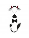 Set de 4 piezas de disfraz de vaca de color blanco y negro, para niños combinar con disfraces para carnaval, halloween y celebra